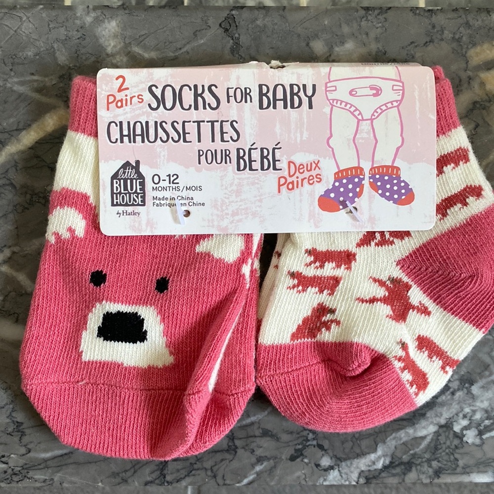SOLD!! Little Blue House by Hatley socks 0-12m